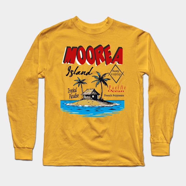 Moorea Island French Polynesia Long Sleeve T-Shirt by Alexander Luminova